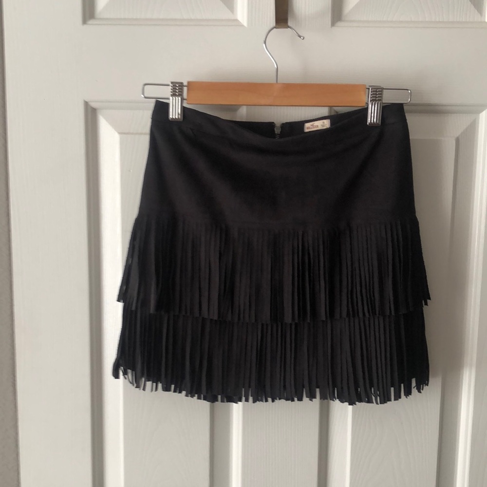 Suede mini skirt
